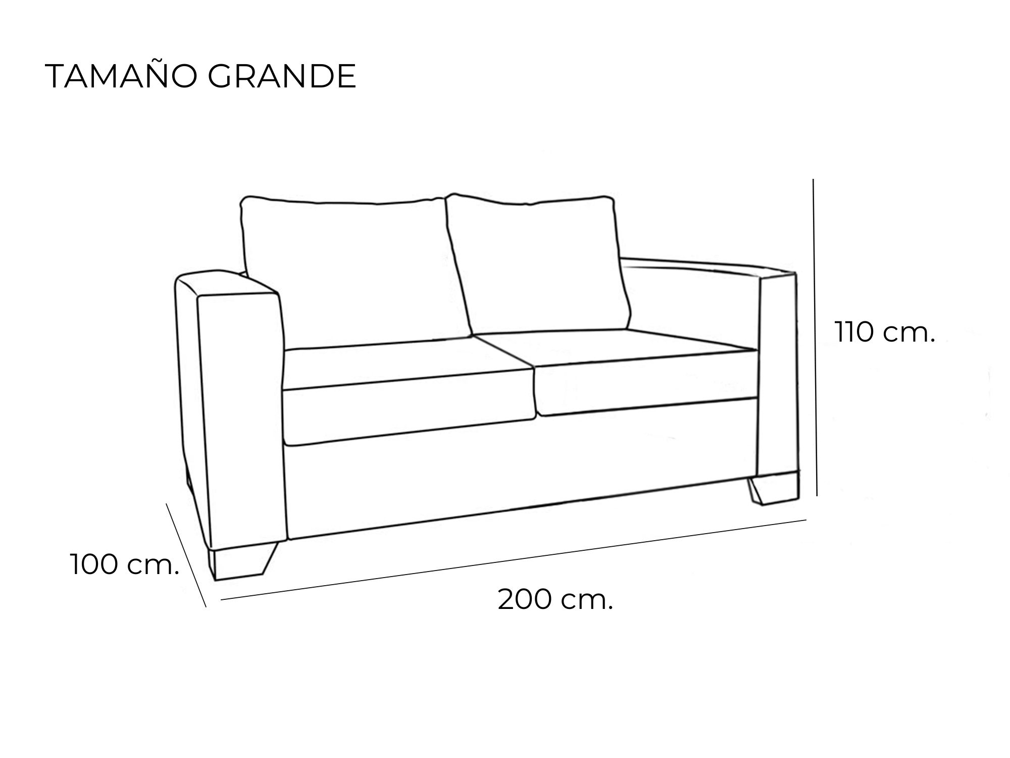 Sofá 2 asientos con patas de madera en oferta modelo Grey de Sofass® en Ciudad Real